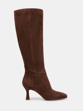 Dolce Vita Gyra Wide Calf Boots dark brown suede